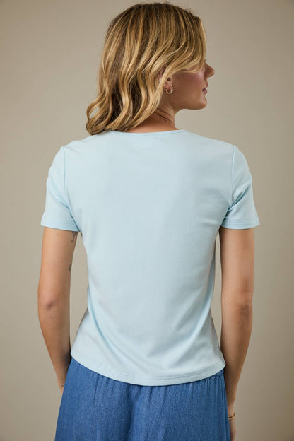Coastal Embroidered Ribbed T-Shirt