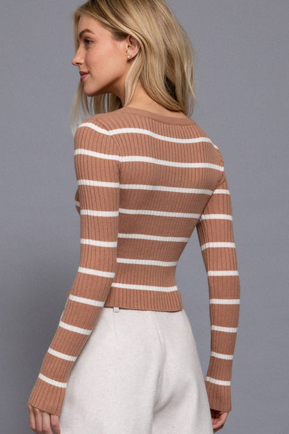 Round Neck Stripe Sweater