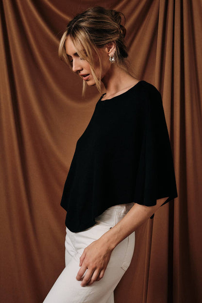 Slouchy Boat Neck Poncho Top