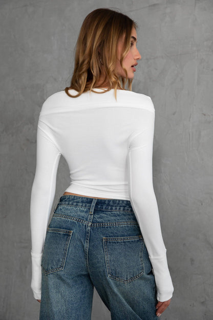 ITZY Ribbed Off The Shoulder Top