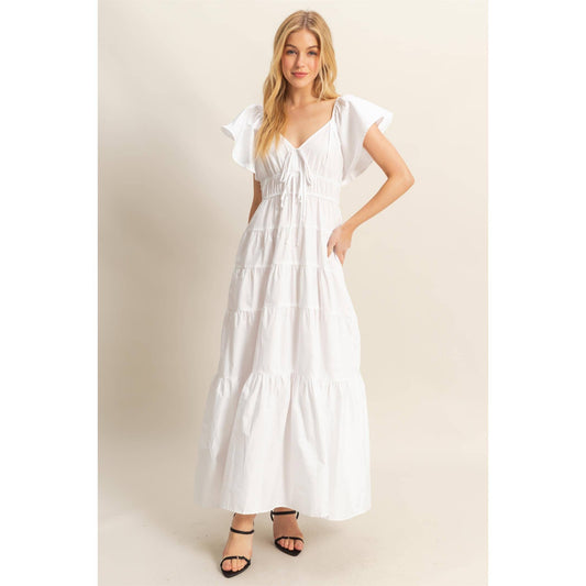Flutter SleeveTiered  Maxi Dress