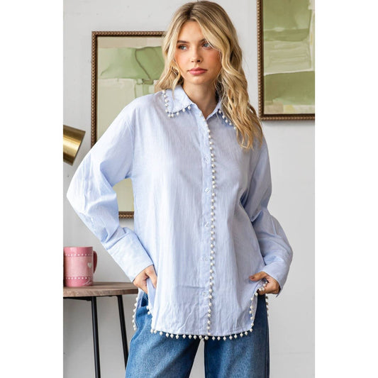 Pearl Pin Stripe Dress Shirt