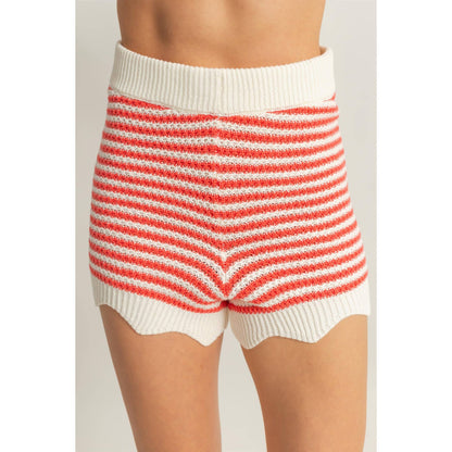 Striped Sleeveless Tank And Shorts Set