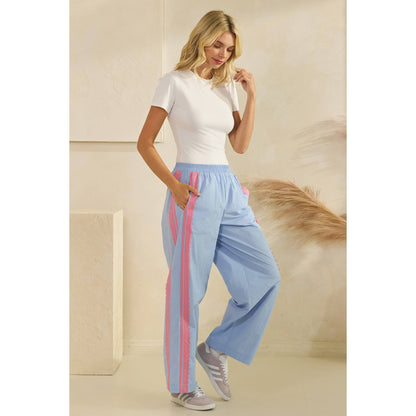 Lace Stripe Nylon Pants