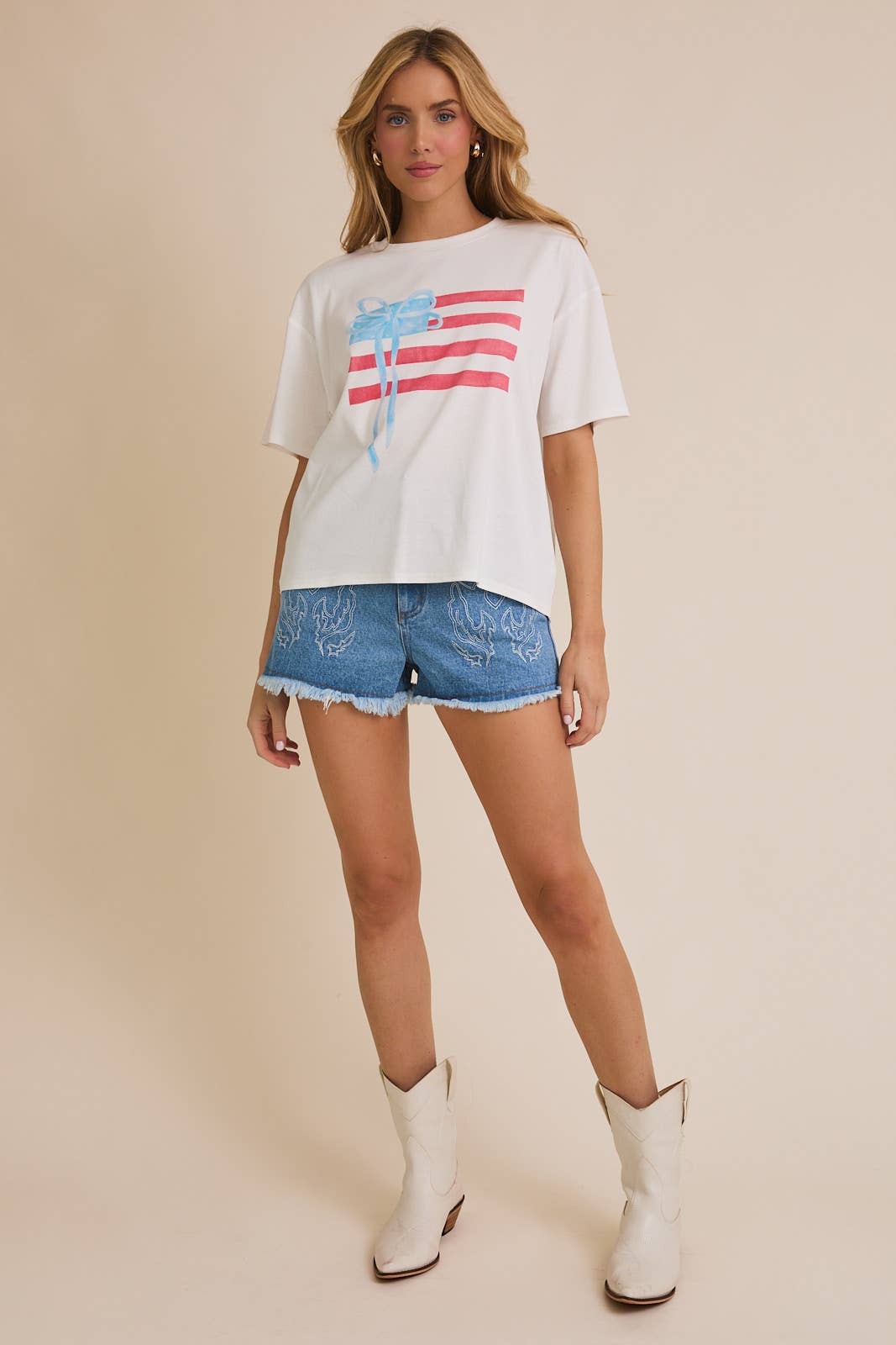 USA FLAG SCREEN PRINT T-SHIRT