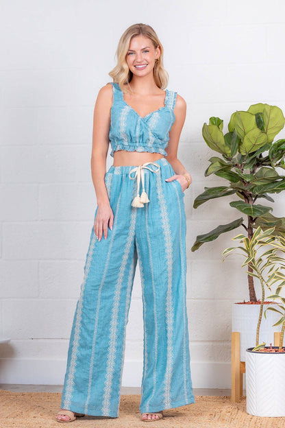 Eyelet Lace Drawstring Pants
