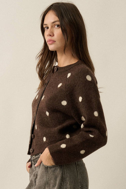 Polka Dot Cropped Cardigan