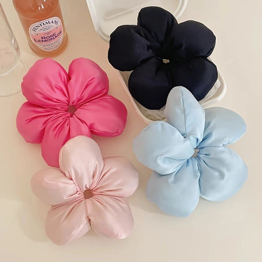 3D Flower Large Hair Scrunchie