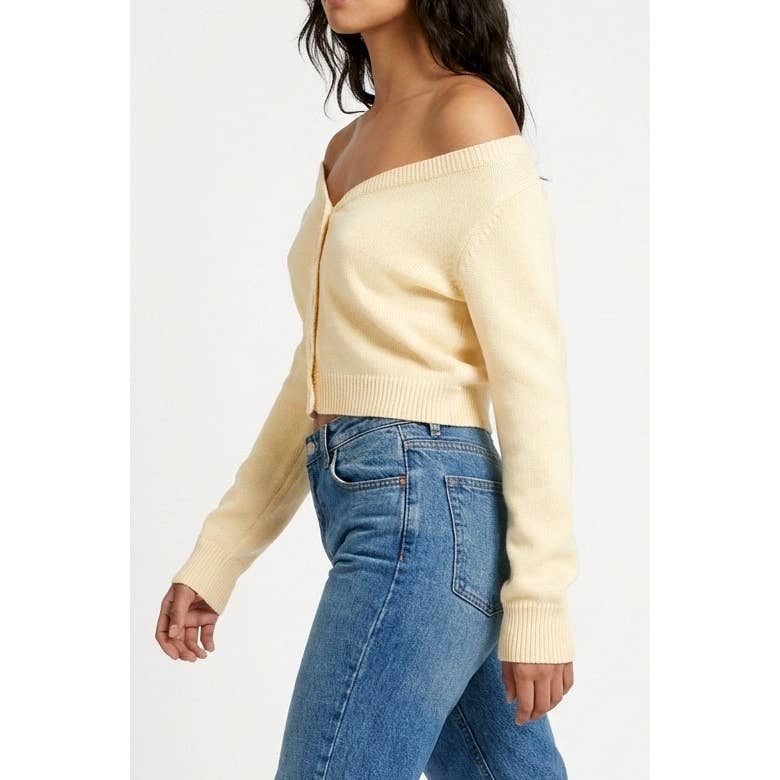 Off The Shoulder Crop Sweater Top