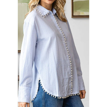 Pearl Pin Stripe Dress Shirt