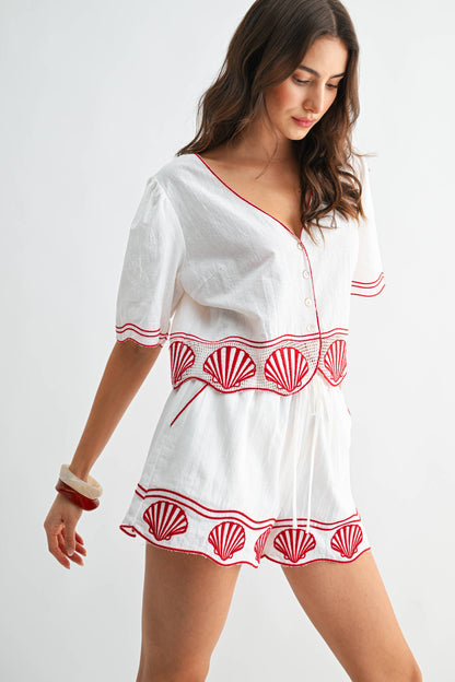 Scallop Trim Shorts