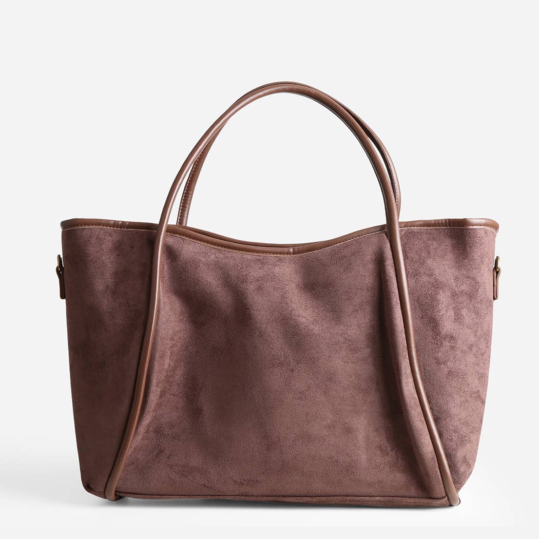 Suede Shoulder Tote Bag