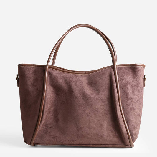 Suede Shoulder Tote Bag