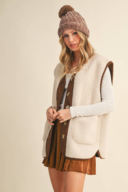 Fleece Button Vest