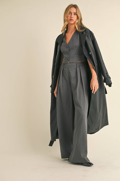 Leather Belted Trench Coat