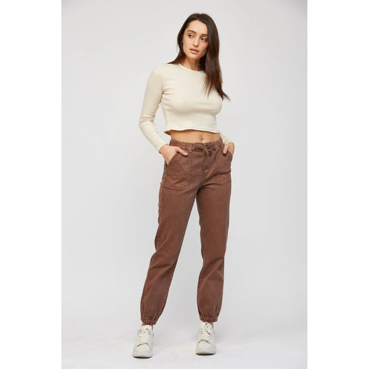 High Rise Crop Jogger Cocoa (S-3X)