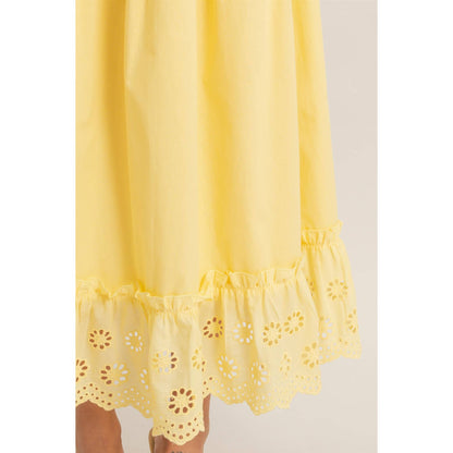 Tiered Eyelet Maxi Skirt