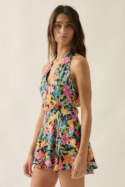 Halter Fit-and-Flare Romper