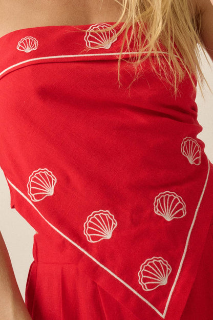 Seashell Tie-Back Bandana Top