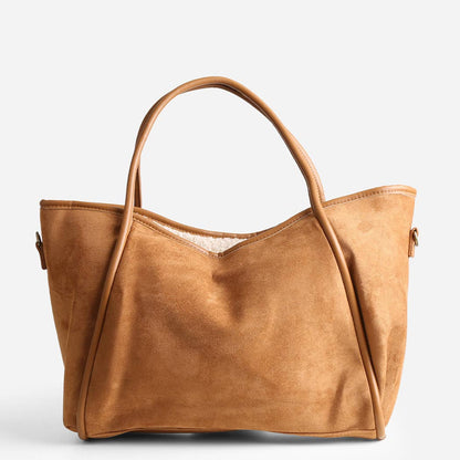 Suede Shoulder Tote Bag
