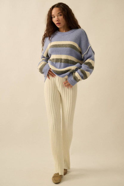 Striped Colorblock Long Sleeve Sweater