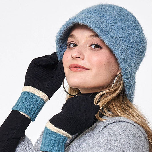 Turquoise Fuzzy Bucket Hat