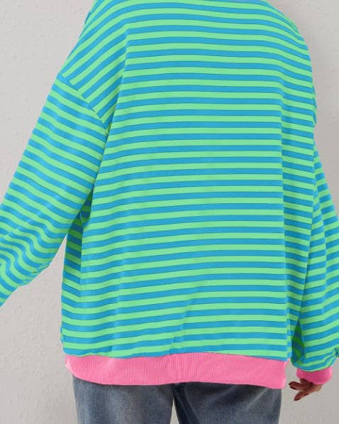 Stripe Crew Neck Sweatshirt