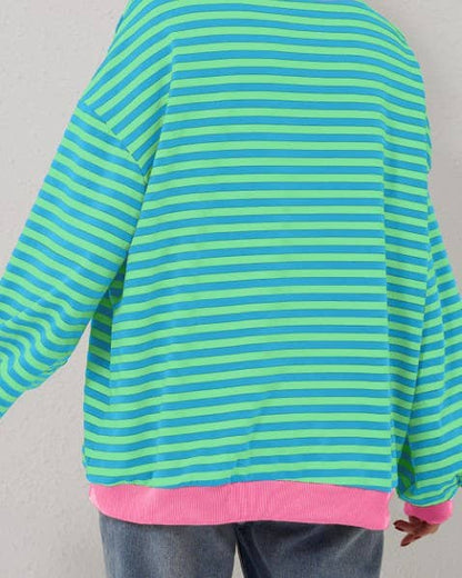 Stripe Crew Neck Sweatshirt