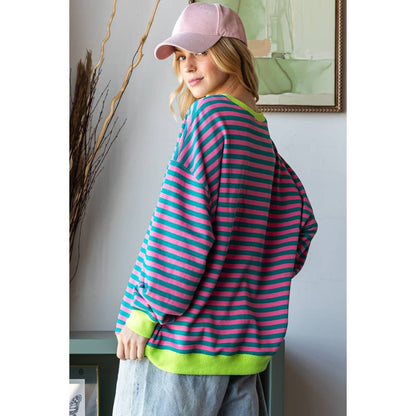 Oversize Striped Crewneck