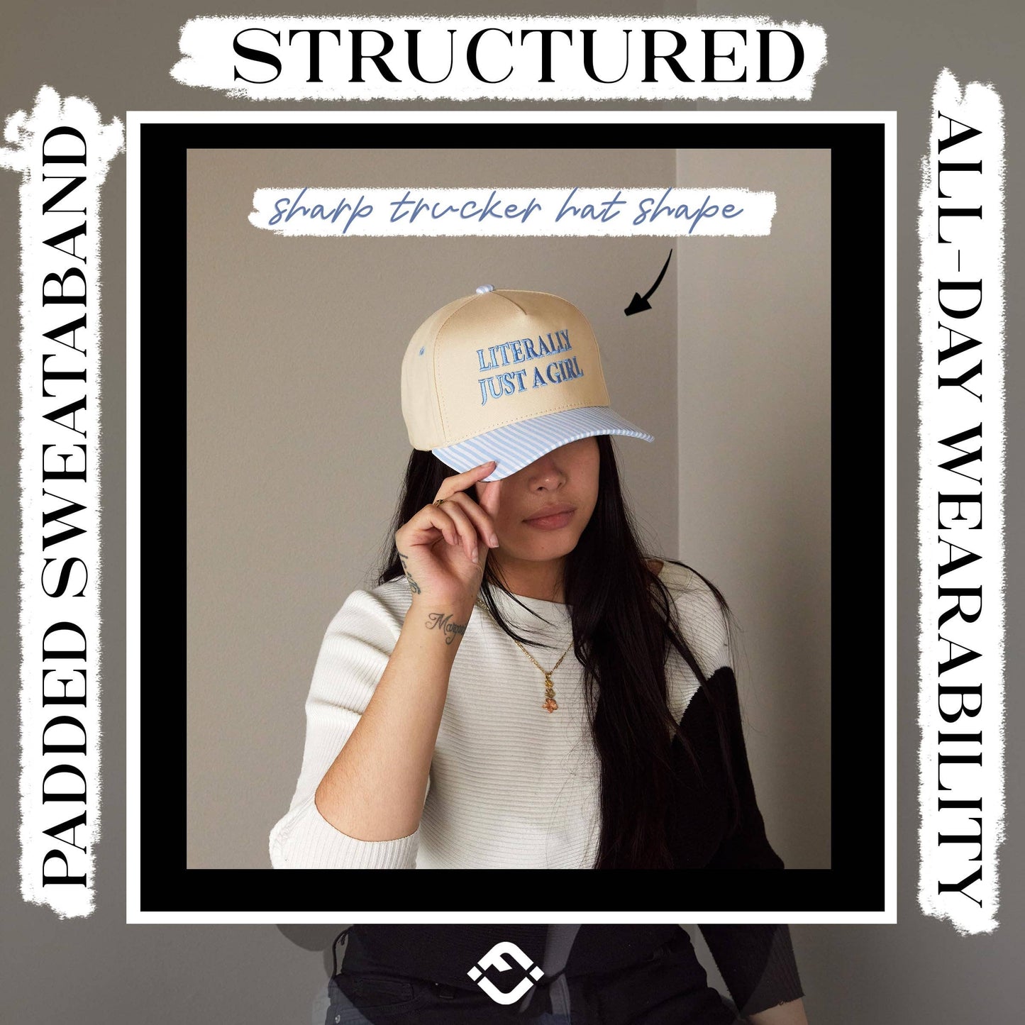 Literally Just A Girl Blue Trucker Hat