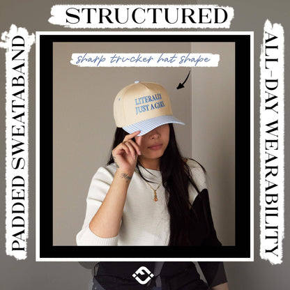 Literally Just A Girl Blue Trucker Hat