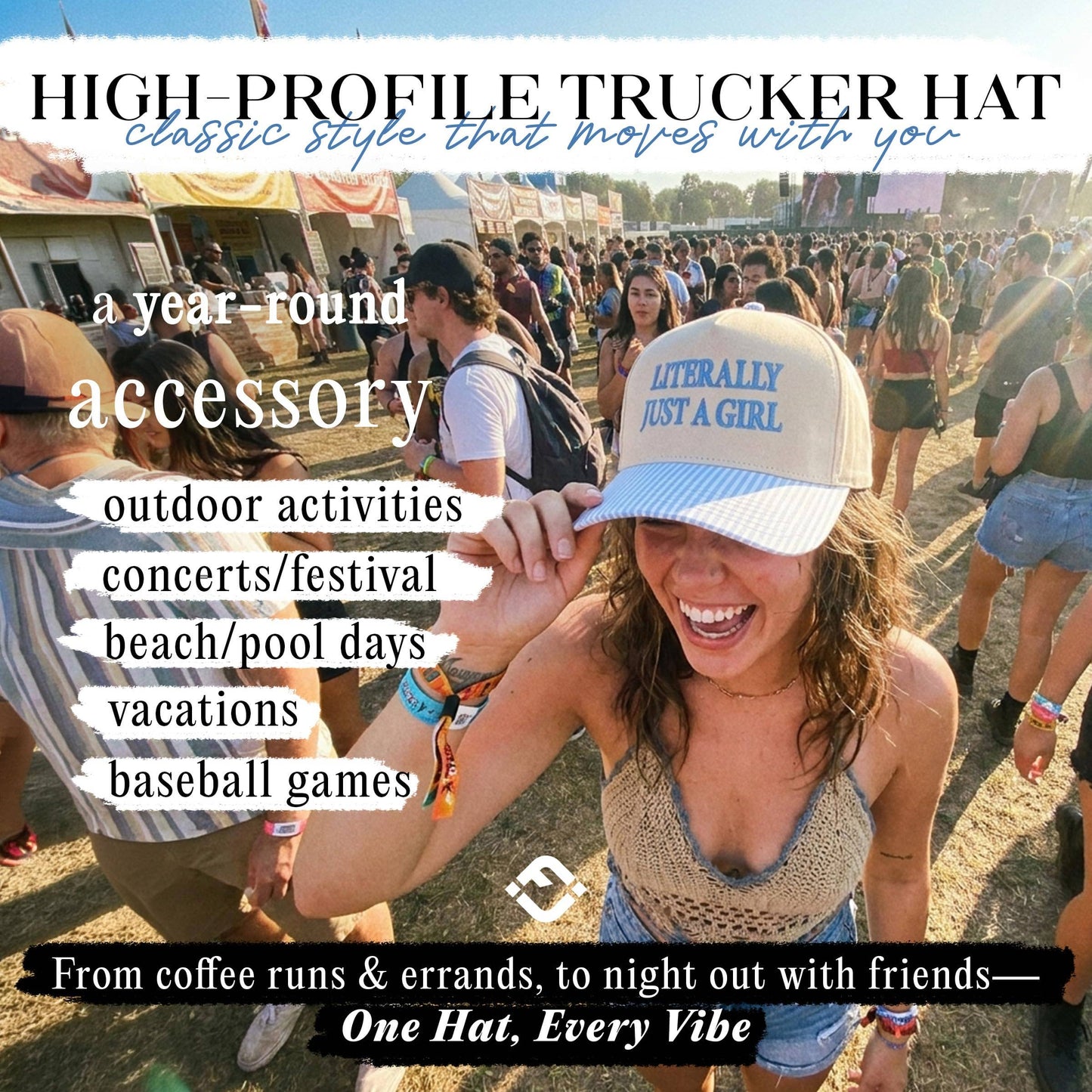 Literally Just A Girl Blue Trucker Hat