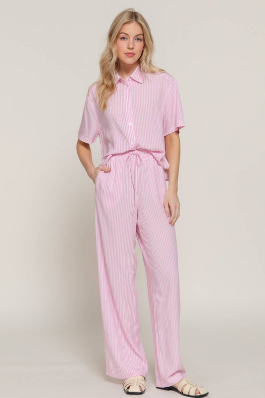 Stripe Print Woven Pants (S-2X)