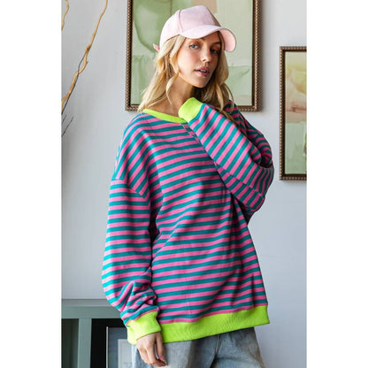 Oversize Striped Crewneck