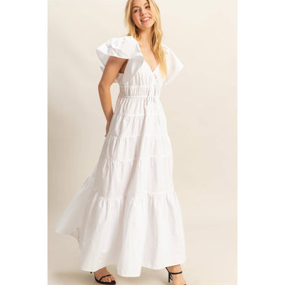 Flutter SleeveTiered  Maxi Dress