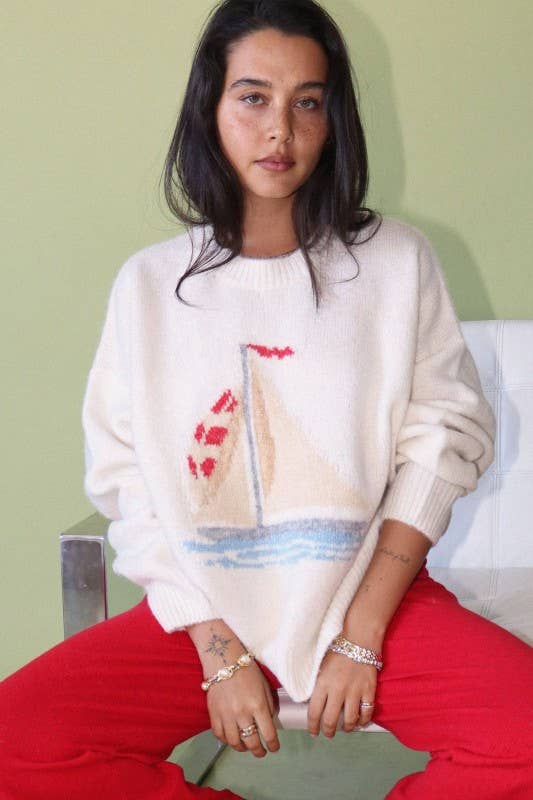 Sailboat Knit Sweater