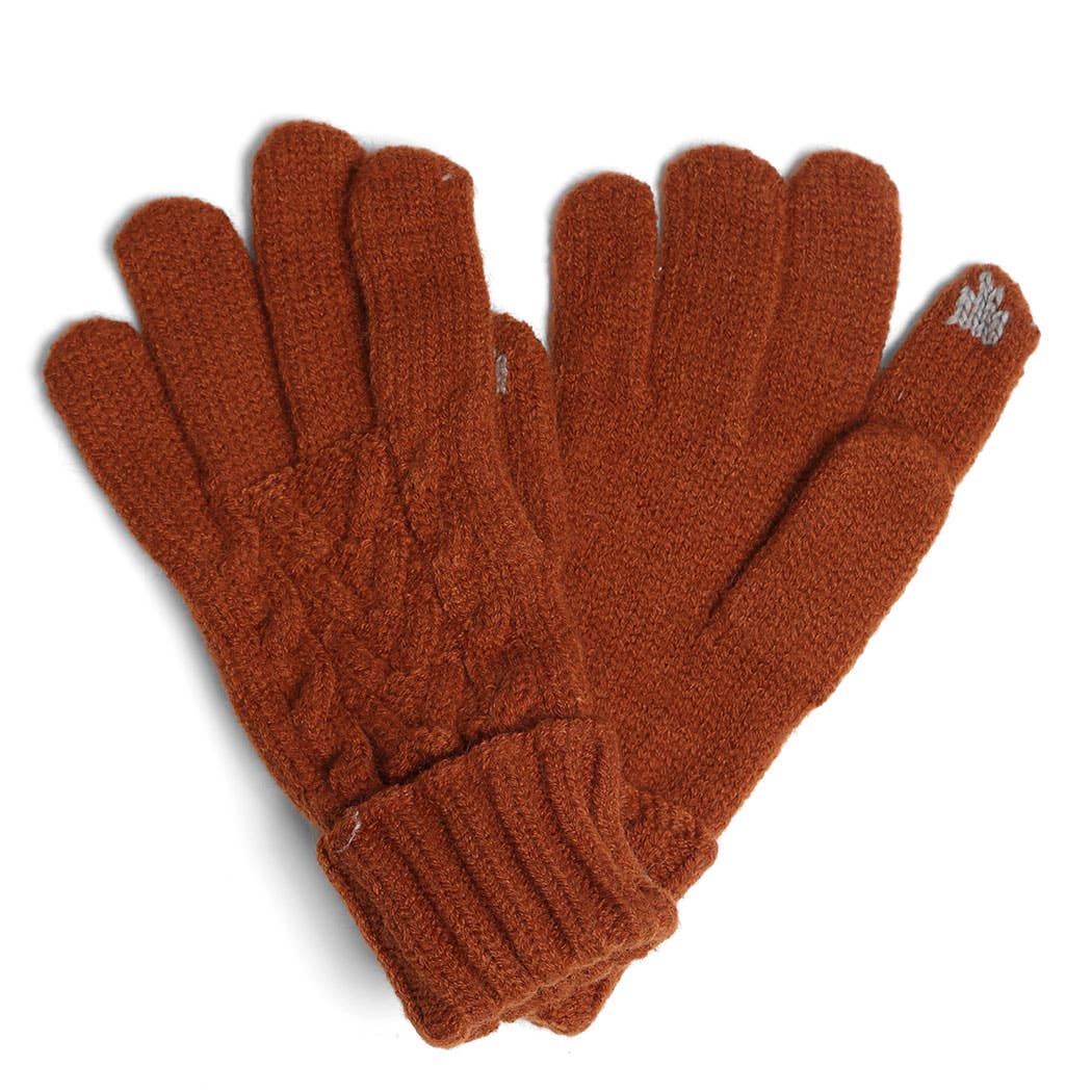 Cable Knit Touch Gloves