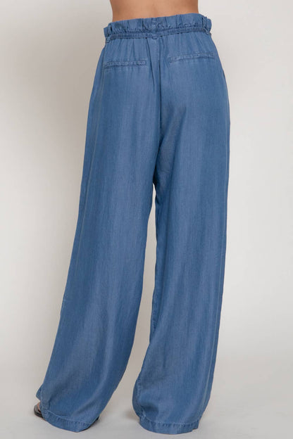 Paperbag Belt-Tie Lyocell Pants