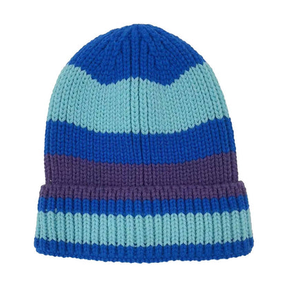 Multi-Colored Stripe Cuff Beanie Hat