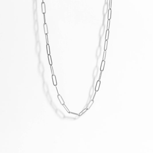 Stainless Paperclip Chain Necklace 18"/ 4mm