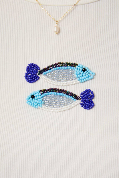 Beaded Fish Ribbed T-Shirt