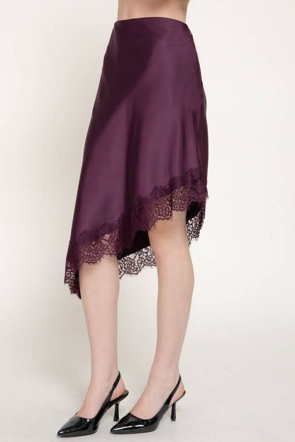 Asymmetrical Satin Midi Skirt