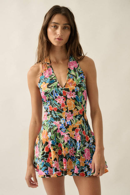 Halter Fit-and-Flare Romper