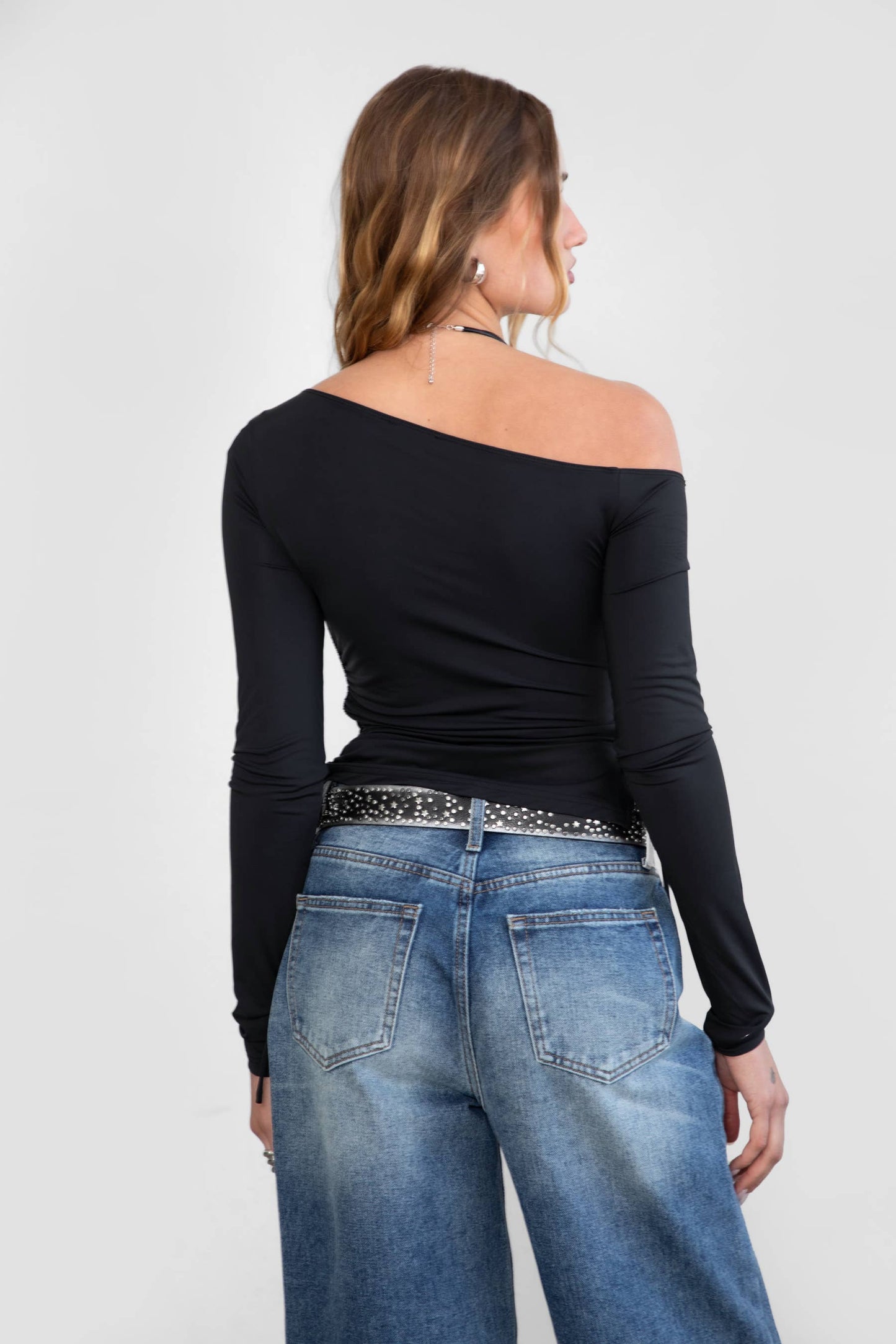 Elevated Asymmetrical Ruched Long Sleeve Top