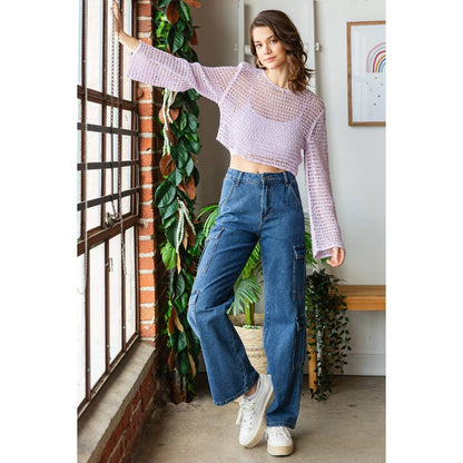 Sheer Crochet Crop Top