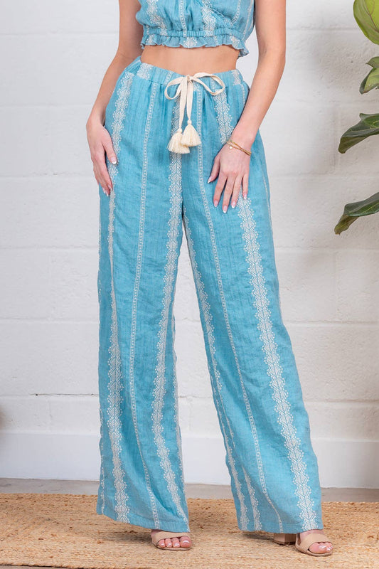 Eyelet Lace Drawstring Pants