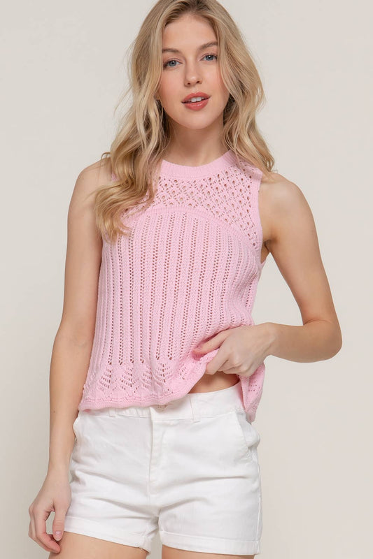 Sleeveless Crochet Sweater
