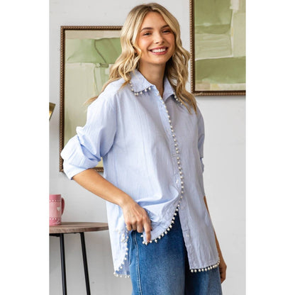 Pearl Pin Stripe Dress Shirt