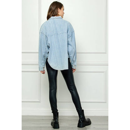 Jacquard Overfit Denim Shirt