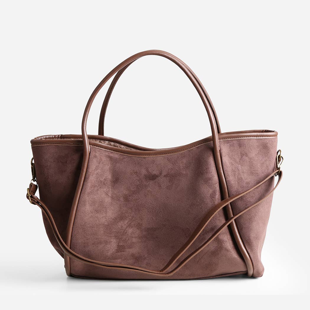 Suede Shoulder Tote Bag
